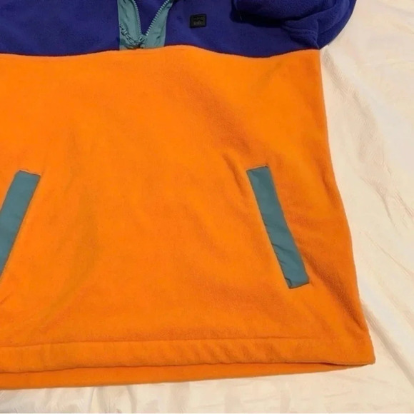 Billabong Adventure Pullover Fleece Sweater Jacket Blue Orange Color block M - Picture 5 of 9